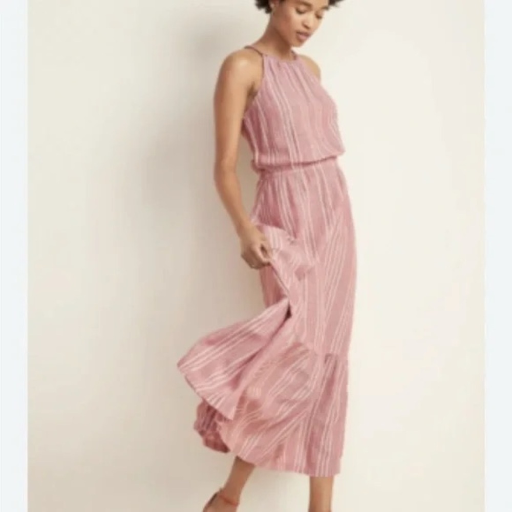 Old Navy Waist-Defined Braided-Strap Dobby Stripe Maxi Dress - Picture 4 of 12
